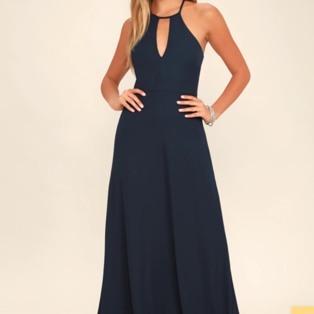Beauty & Grace Navy Blue Maxi Dress